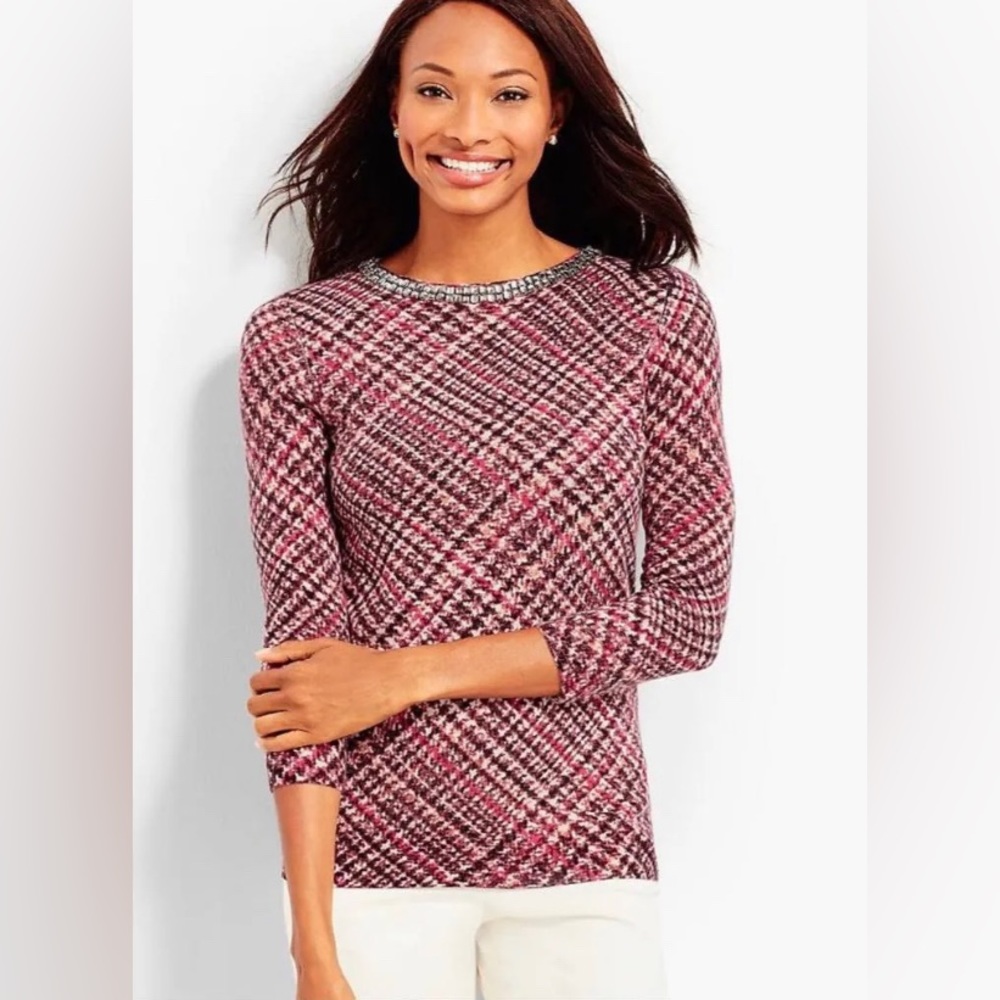 Talbots Glenn Plaid Cashmere Sweater